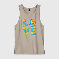 Майка мужская хлопок Volleyball love, цвет: миндальный