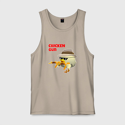 Мужская майка Цыпленок с автоматами / Миндальный – фото 1