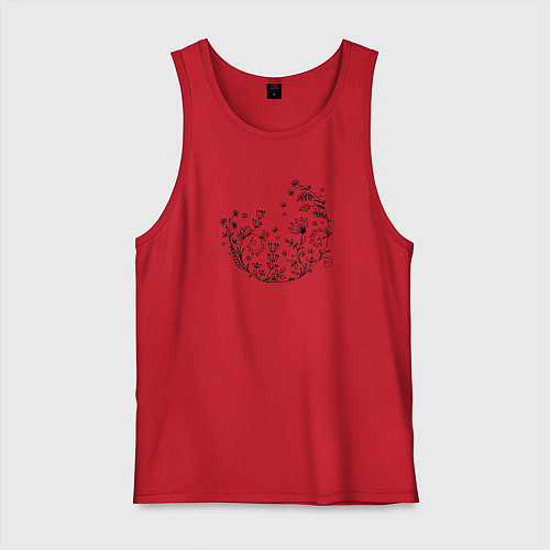 Мужская майка Растительный узор / Красный – фото 1
