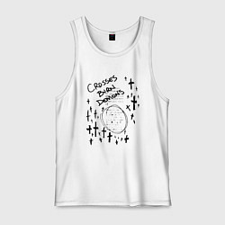 Майка мужская хлопок Crosses burn demons, цвет: белый
