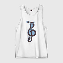 Мужская майка Музыкальный котик