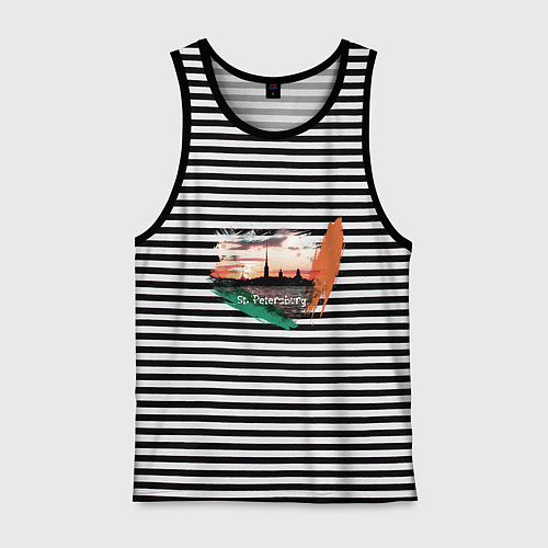 Мужская майка Питер Петропаловка / Черная тельняшка – фото 1