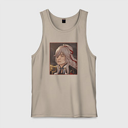 Майка мужская хлопок Цзин Юань, цвет: миндальный