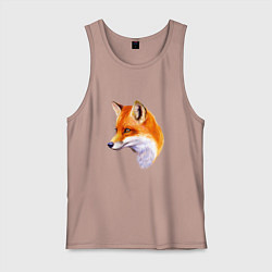 Майка мужская хлопок Лисичка красавица, цвет: пыльно-розовый