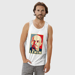 Майка мужская хлопок Lenin, цвет: белый — фото 2