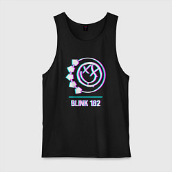 Майка мужская хлопок Blink 182 glitch rock, цвет: черный