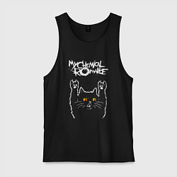 Майка мужская хлопок My Chemical Romance rock cat, цвет: черный