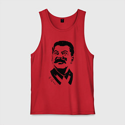 Майка мужская хлопок Сталин чб, цвет: красный