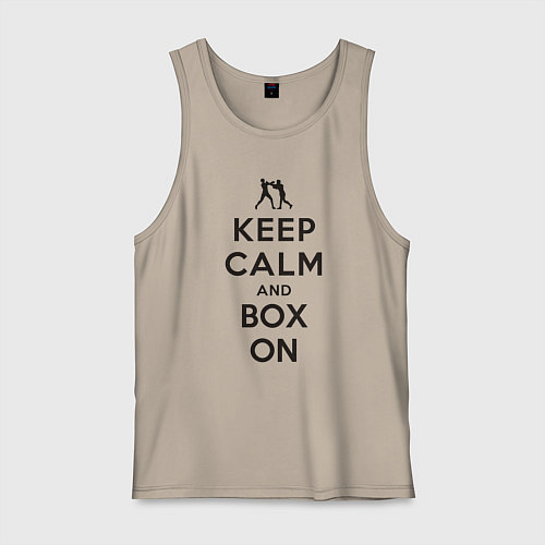Мужская майка Успокойся и боксируй / Миндальный – фото 1