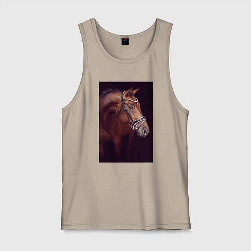 Мужская майка Лошадь во всей красе / Миндальный – фото 1