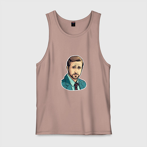 Мужская майка Райан Гослинг арт / Пыльно-розовый – фото 1