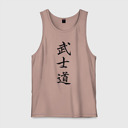 Майка мужская хлопок Бусидо - кодекс самурая, цвет: пыльно-розовый