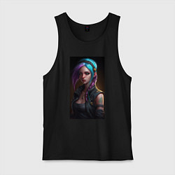 Майка мужская хлопок Jinx arcane league of legends, цвет: черный