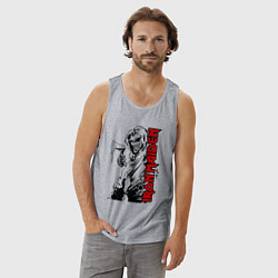Майка мужская хлопок Iron maiden fans, цвет: меланж — фото 2