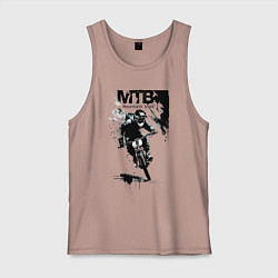 Майка мужская хлопок Mountain bike - extreme, цвет: пыльно-розовый