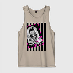 Майка мужская хлопок Bad Barbie, цвет: миндальный