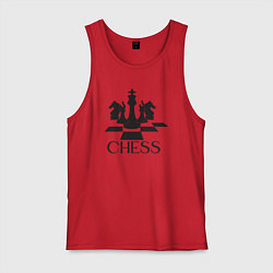 Майка мужская хлопок Chess play, цвет: красный
