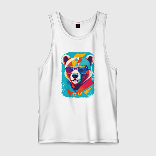 Мужская майка Pop-Art Panda / Белый – фото 1