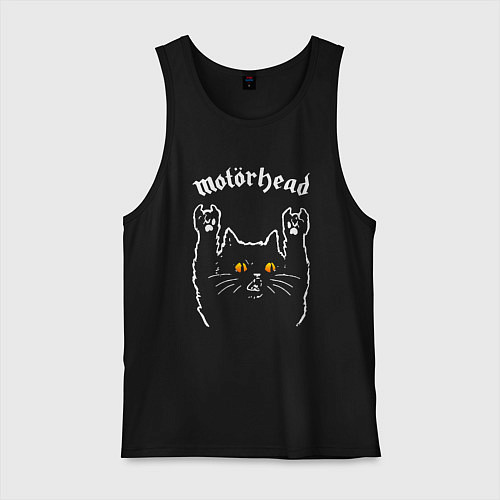 Мужская майка Motorhead rock cat / Черный – фото 1