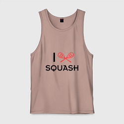 Майка мужская хлопок I Love Squash, цвет: пыльно-розовый