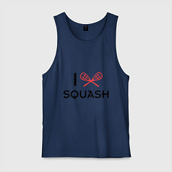 Майка мужская хлопок I Love Squash, цвет: тёмно-синий