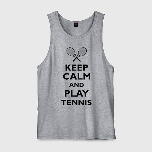 Мужская майка Keep Calm & Play tennis / Меланж – фото 1