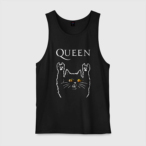 Мужская майка Queen rock cat / Черный – фото 1