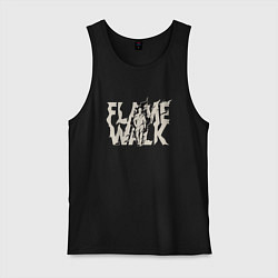 Майка мужская хлопок Flame walk, цвет: черный