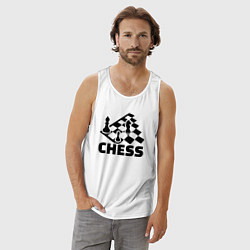 Майка мужская хлопок Chess game, цвет: белый — фото 2