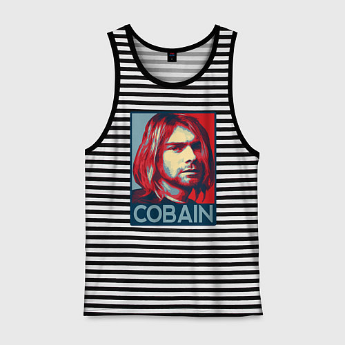 Мужская майка Nirvana - Kurt Cobain / Черная тельняшка – фото 1