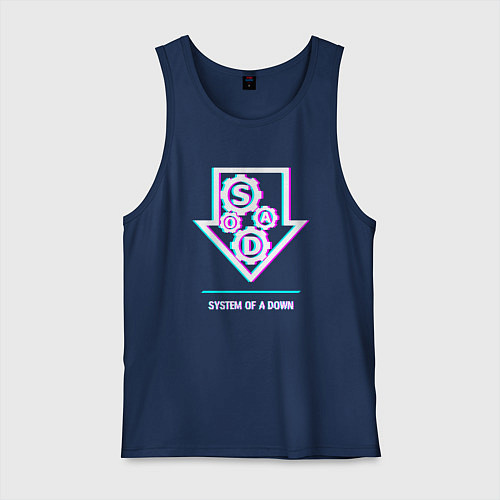 Мужская майка System of a Down glitch rock / Тёмно-синий – фото 1
