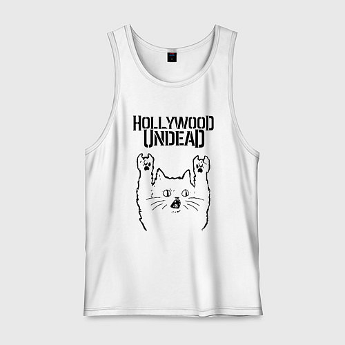 Мужская майка Hollywood Undead - rock cat / Белый – фото 1