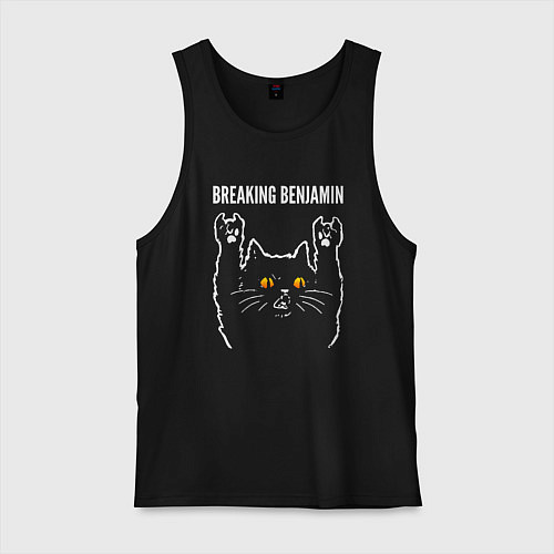 Мужская майка Breaking Benjamin rock cat / Черный – фото 1