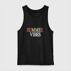 Майка мужская хлопок Summer Vibes, цвет: черный