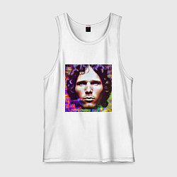 Майка мужская хлопок Jim Morrison Glitch 25 Digital Art, цвет: белый