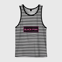 Майка мужская хлопок Логотип Блек Пинк, цвет: черная тельняшка