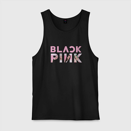 Мужская майка Blackpink logo Jisoo Lisa Jennie Rose / Черный – фото 1