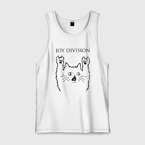 Мужская майка Joy Division - rock cat / Белый – фото 1