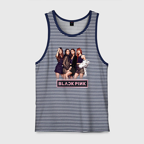 Мужская майка Rose Blackpink kpop / Синяя тельняшка – фото 1