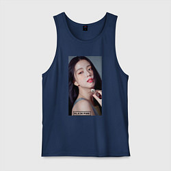 Майка мужская хлопок Kim Jisoo, цвет: тёмно-синий