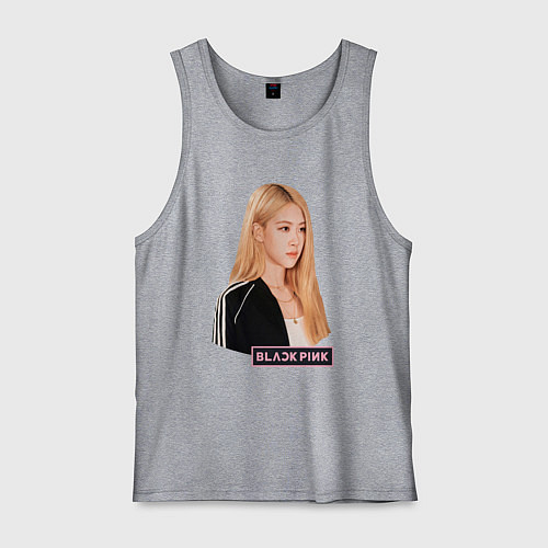 Мужская майка Blackpink Rose music / Меланж – фото 1