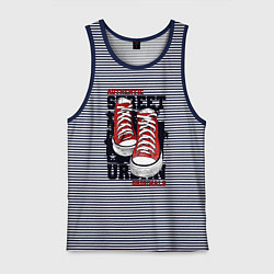 Майка мужская хлопок Authentic sneakers, цвет: синяя тельняшка