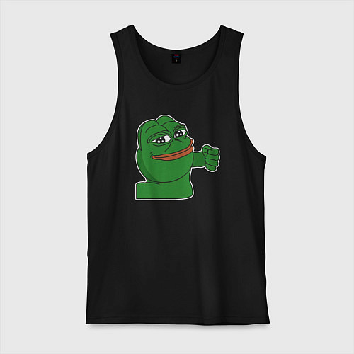 Мужская майка Лягушонок Пепе наносит удар / Черный – фото 1