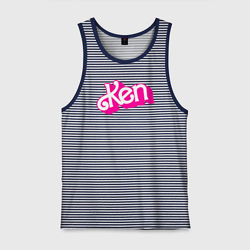 Мужская майка Логотип розовый Кен / Синяя тельняшка – фото 1