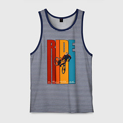 Майка мужская хлопок MTB - ride, цвет: синяя тельняшка