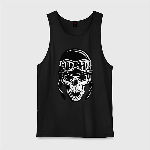 Мужская майка Skull biker helmet / Черный – фото 1