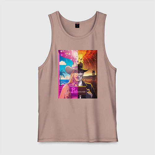 Мужская майка Барби Оппенгеймер / Пыльно-розовый – фото 1