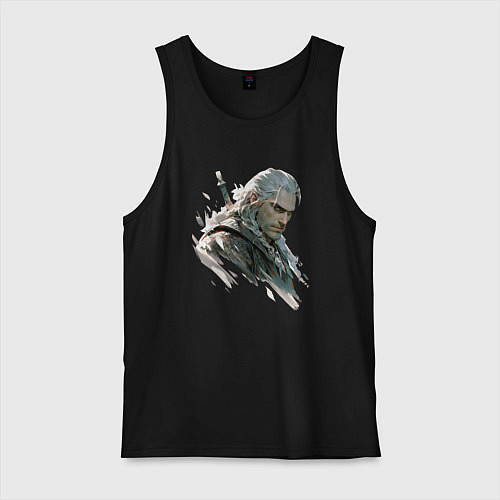 Мужская майка Портрет Ведьмака / Черный – фото 1