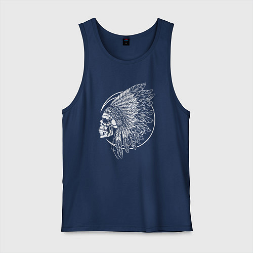 Мужская майка Индеец в перьях / Тёмно-синий – фото 1