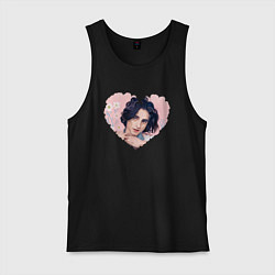 Майка мужская хлопок Тимоти в сердечке, цвет: черный